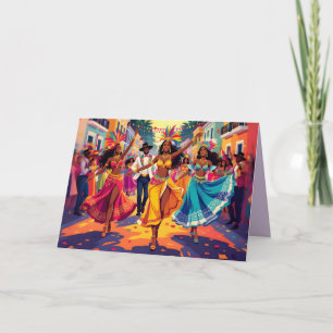 Prettig Carnaval de Rio Kleurrijke Dansers Viering Kaart
