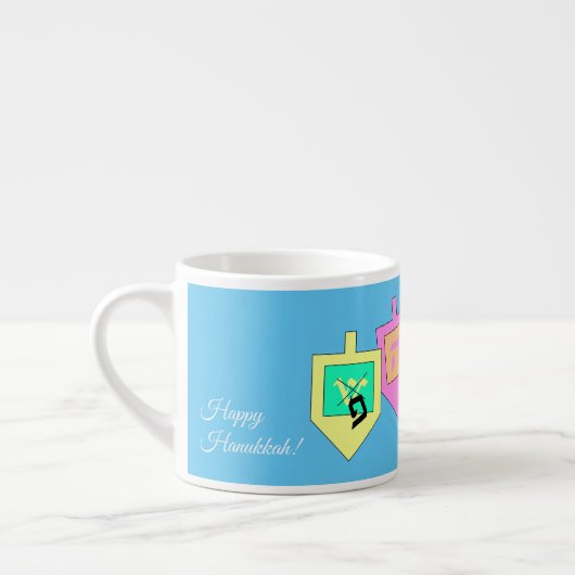 Prettig Chanoeka Engels Hebreeuws Espresso Kop (Links)