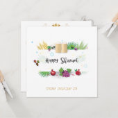 Prettig CHANOeka joods feest met zeven soorten Wen Kaart (Voorkant / Achterkant in situ)