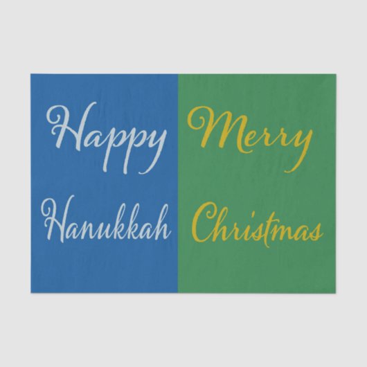 Prettig Chanoeka Zalig Kerstmis Dubbel Feestdag Tissuepapier (Voorkant)