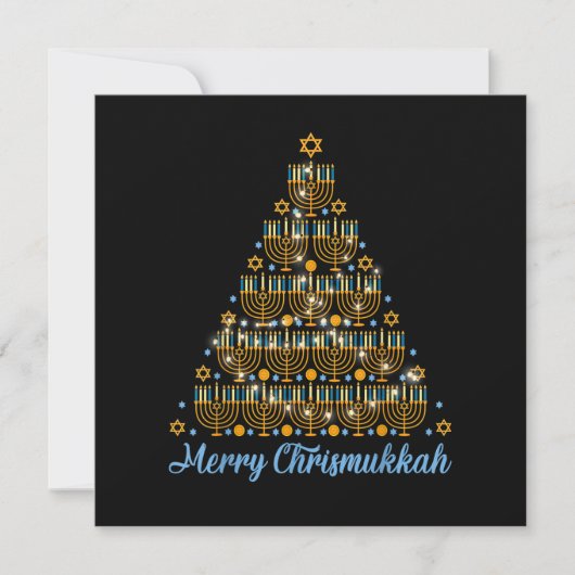 Prettig Chrismukkah 2022 Gelukkig Hanukkah Kerstmi Kaart (Voorkant)