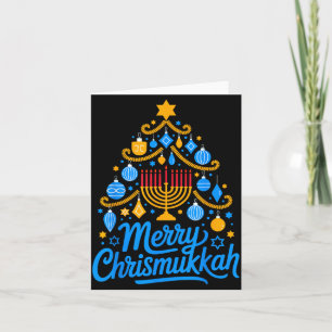 Prettig Chrismukkah Feest Hanukkah Familie Matchin Kaart