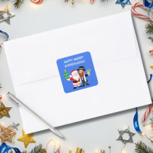 Prettig Chrismukkah-feest van kerstman en rabbijn