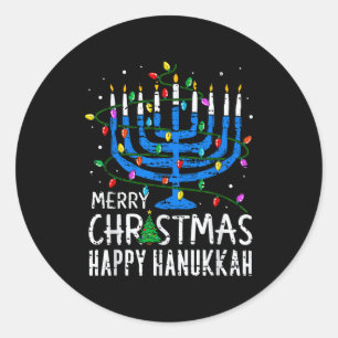 Prettig Chrismukkah Gelukkig Christmas Hanukkah Ch Ronde Sticker