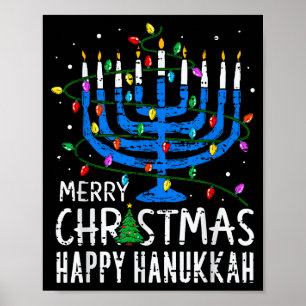 Prettig Chrismukkah Gelukkig Kerstfeest Hanukkah C Poster