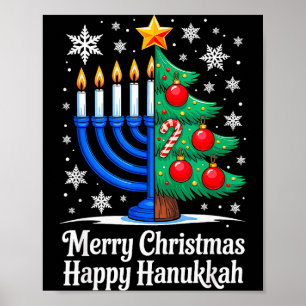 Prettig Chrismukkah Gelukkig Kerstfeest Hanukkah O Poster