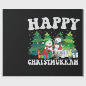 Prettig Chrismukkah Grappig Hanukkah Kerstcadeau Cadeaupapier (Vlak)