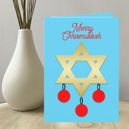 Prettig Chrismukkah interreligieus kerstkaart Feestdagen Kaart