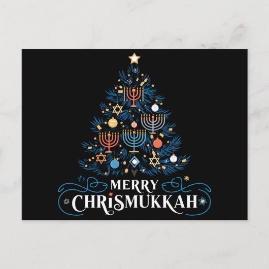 Prettig Chrismukkah Joods feest Hanukkah Feestdagenkaart (Voorkant)