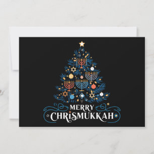 Prettig Chrismukkah Joods Feest Hanukkah Feestdagenkaart
