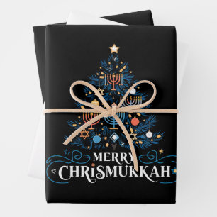 Prettig Chrismukkah Joods feest Hanukkah Inpakpapier Vel