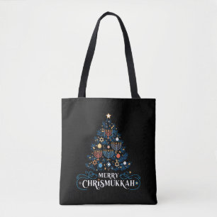 Prettig Chrismukkah Joods feest Hanukkah Tote Bag