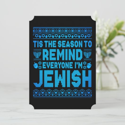 Prettig Chrismukkah Joods Kerstmis Hanukkah Feestdagenkaart (Staand voorkant)