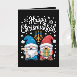 Prettig Chrismukkah Kabouters Menora Hanukka Kerst Kaart