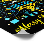Prettig Chrismukkah Menorah Kerstboom Chanukah Poster (Hoek)