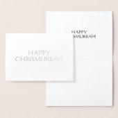 Prettig Chrismukkah minimalistisch elegant eenvoud Folie Kaarten (Display)