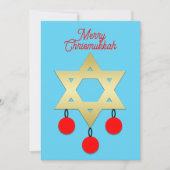Prettig Chrismukkah Ster van David en versiersels Feestdagenkaart (Voorkant)