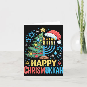 Prettig Chrismukkah-vakantie Kerstmis en Hanukka S Kaart