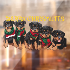Prettig Chrismutts Kerstvakantie Puppies Festief Raamsticker