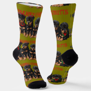 Prettig Chrismutts Kerstvakantie Puppies Festief Sokken