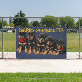 Prettig Chrismutts Kerstvakantie Puppies Festief Spandoek