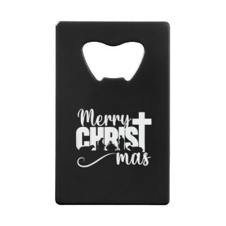 Prettig Christ Mas Christelijk Kerstmis Jezus Kers Creditkaart Flessenopener