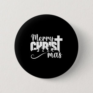 Prettig Christ Mas Christelijk Kerstmis Jezus Kers Ronde Button 5,7 Cm