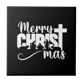 Prettig Christ Mas Christelijk Kerstmis Jezus Kers Tegeltje