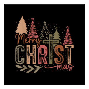 Prettig Christ Mas Kerstmis Christelijk Geloof Jez Perfect Poster