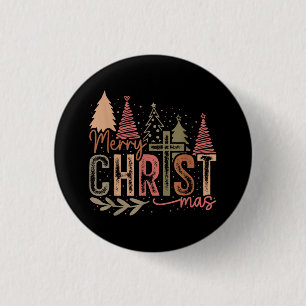 Prettig Christ Mas Kerstmis Christelijk Geloof Jez Ronde Button 3,2 Cm