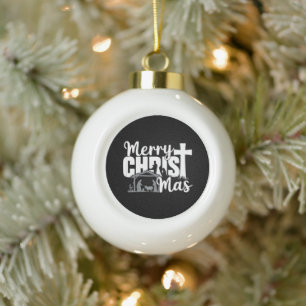 Prettig Christmas Christelijk Kerstmis Jezus Famil Keramische Bal Ornament
