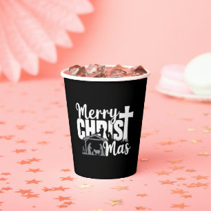 Prettig Christmas Christelijk Kerstmis Jezus Famil Papieren Bekers