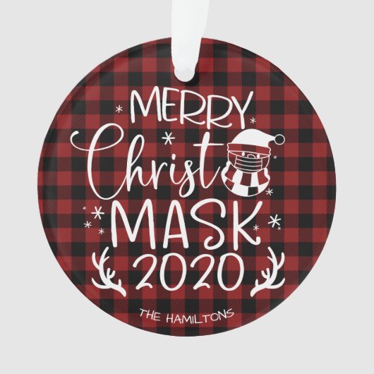 Prettig ChristMask 2020 Grappig Covid Ornament (voorkant)