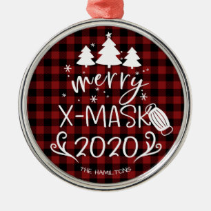 Prettig ChristMask Grappig 2020 Covid-pandemie Metalen Ornament