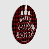 Prettig ChristMask Grappig 2020 Covid-pandemie Ornament (voorkant)