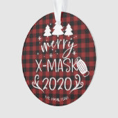 Prettig ChristMask Grappig 2020 Covid-pandemie Ornament (voorkant)