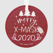 Prettig ChristMask Grappig 2020 Covid Pandemie Roo Ornament (achterkant)