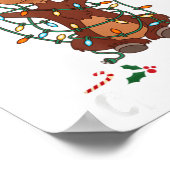 Prettig Christmoo Kerst Kerstherten Kerstboom Lich Poster (Hoek)