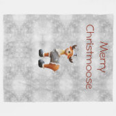 Prettig Christmoos met een hoed op Fleece Deken (Voorkant (Horizontaal))
