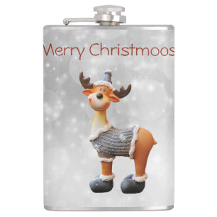 Prettig Christmoos met een hoed op Heupfles