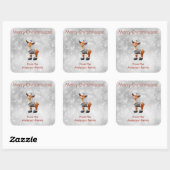 Prettig Christmoos met een hoed op Vierkante Sticker (Vel)