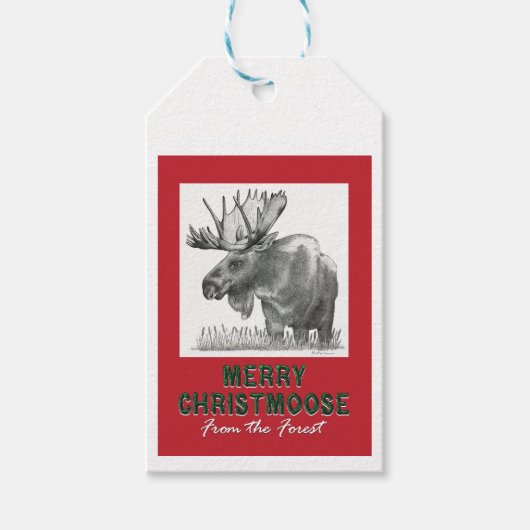 Prettig Christmoose Cadeaulabel (Voorkant)