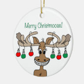 Prettig Christmoose Feest Keramisch Ornament (Links)