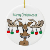 Prettig Christmoose Feest Keramisch Ornament (Achterkant)