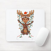 Prettig Christmoose Kerst Mooses Kerstboom Licht Muismat (Met muis)