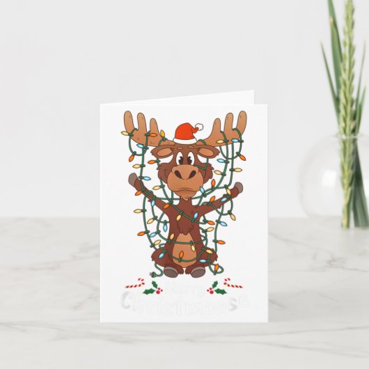 Prettig Christmoose Kerstmis Mooses Kerstboom Lich Kaart (Voorkant)