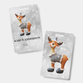 Prettig Christmoose met een hoed   Badge (Voor- en achterkant)