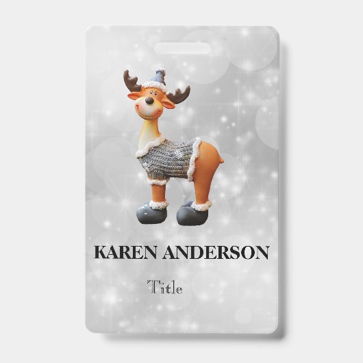 Prettig Christmoose met een hoed   Badge (Voorzijde)