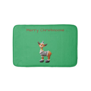 Prettig Christmoose met een hoed   Badmat