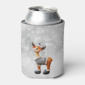 Prettig Christmoose met een hoed Blikjeskoeler (Blikje Voorkant)